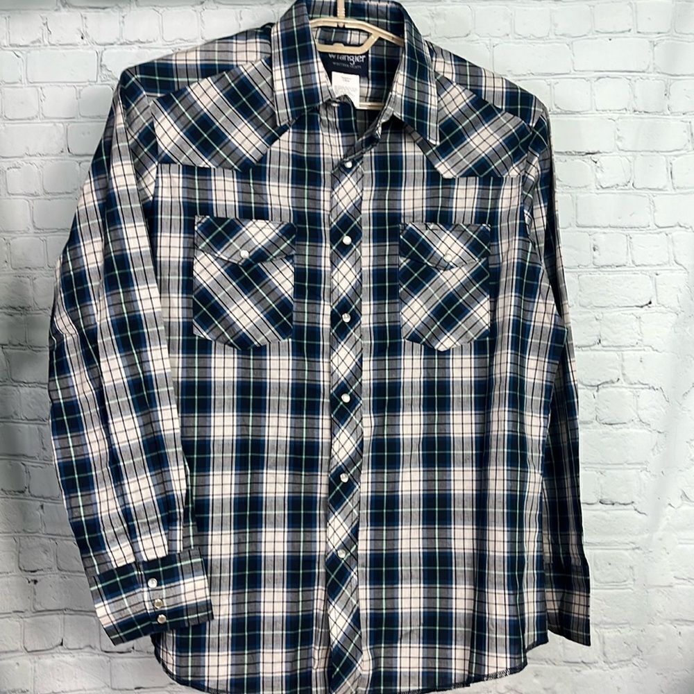 Vintage Wrangler Mens Western Shirt Pearl Snap Large 75204PP Like New w/o tags
